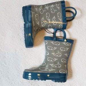 Toddler Boys rain boots with whales